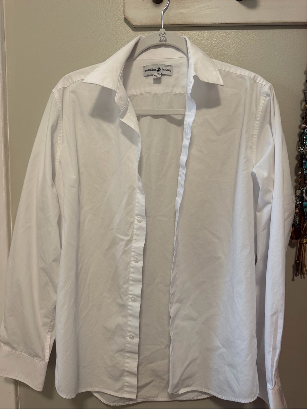 Beverly Hills Polo Club Men's White Long-Sleeve Dress Shirt